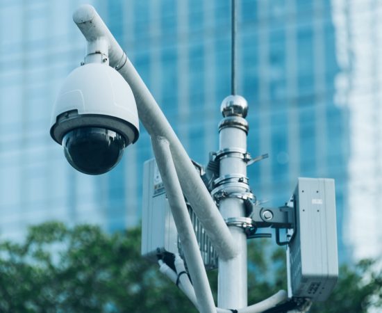 CCTV security camera in city of China.