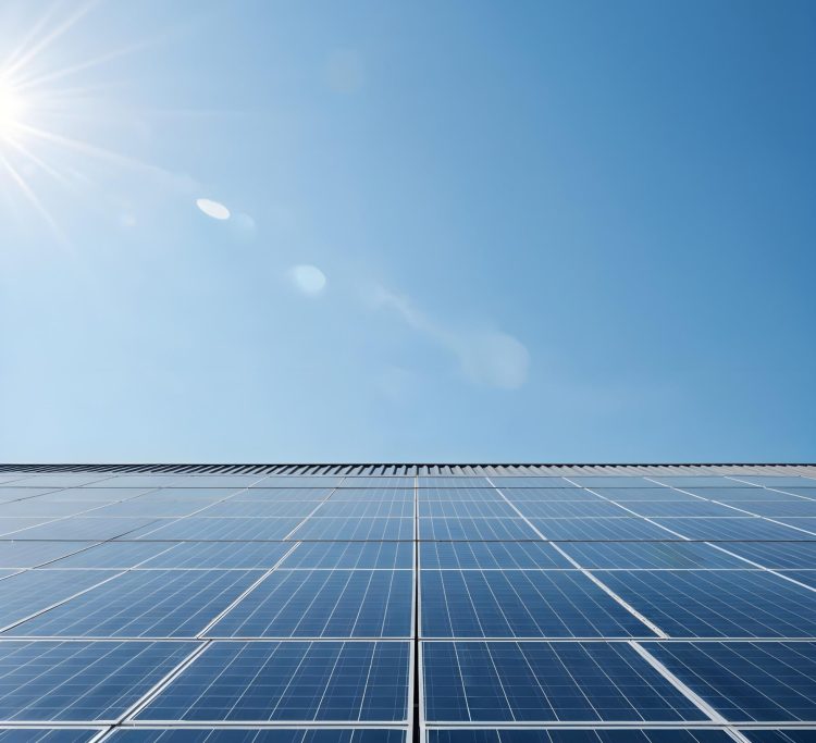 solar-panel-array-bright-blue-sky